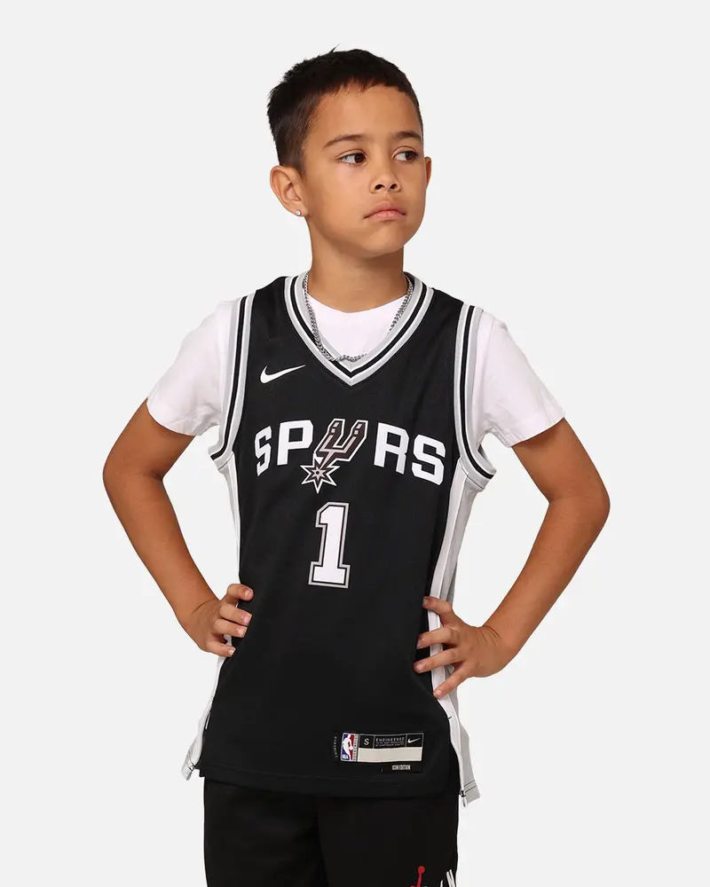 Nike Kids' Victor Wembanyama San Antonio Spurs Icon Replica Jersey Black 1