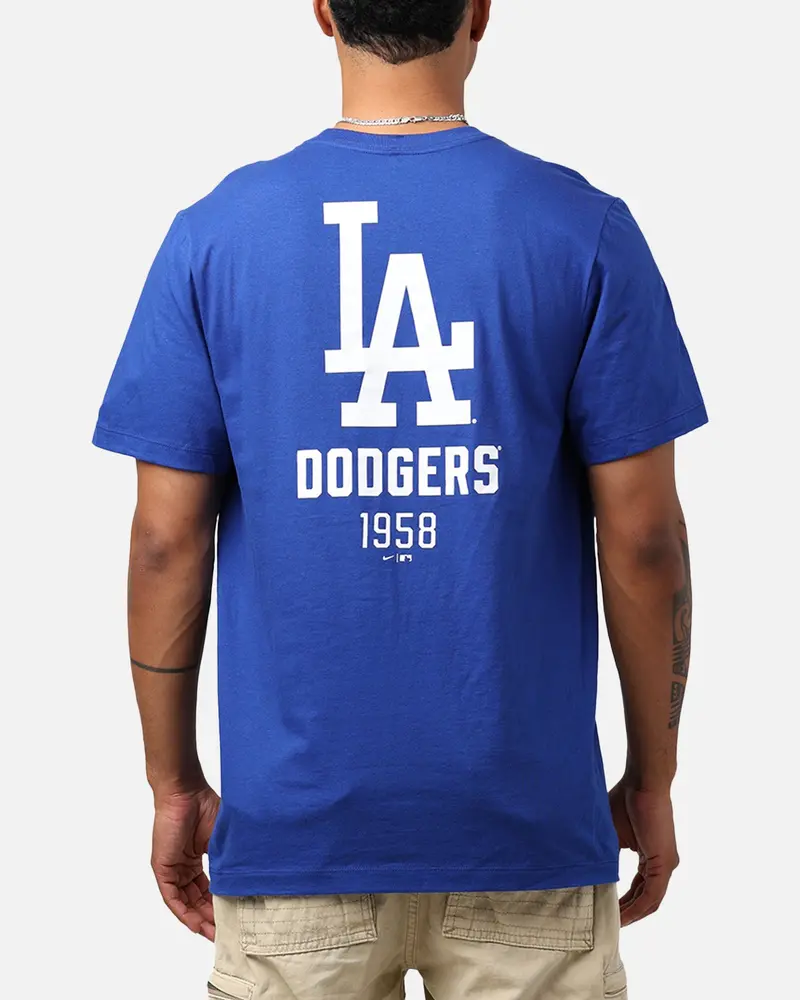 Nike Los Angeles Dodgers Large Logo Back T-Shirt Rush Blue 1