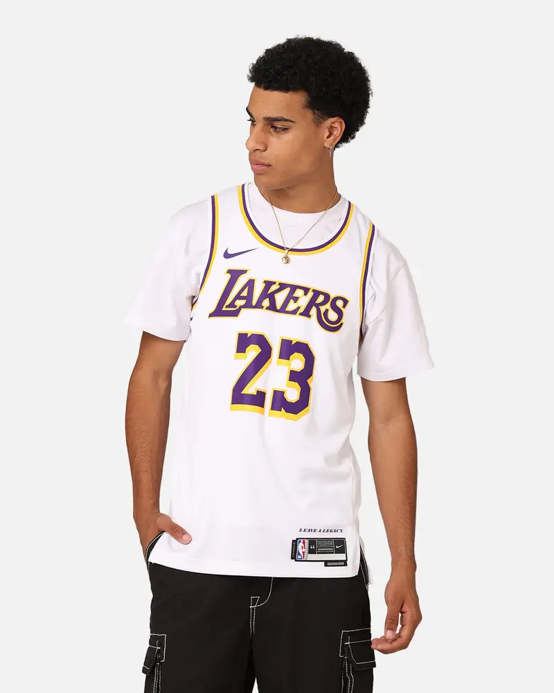 Nike Los Angeles Lakers Lebron James Dri-Fit Swingman Jersey White 1