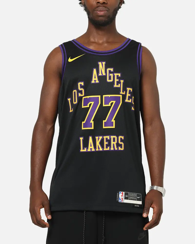 Nike Los Angeles Lakers Luka Doncic #77 City Edition Dri-Fit Nba Swingman Jersey Black 1