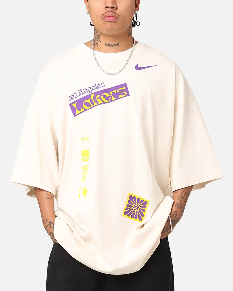 Nike Los Angeles Lakers Nba Courtside Oversized T-Shirt Pure 1