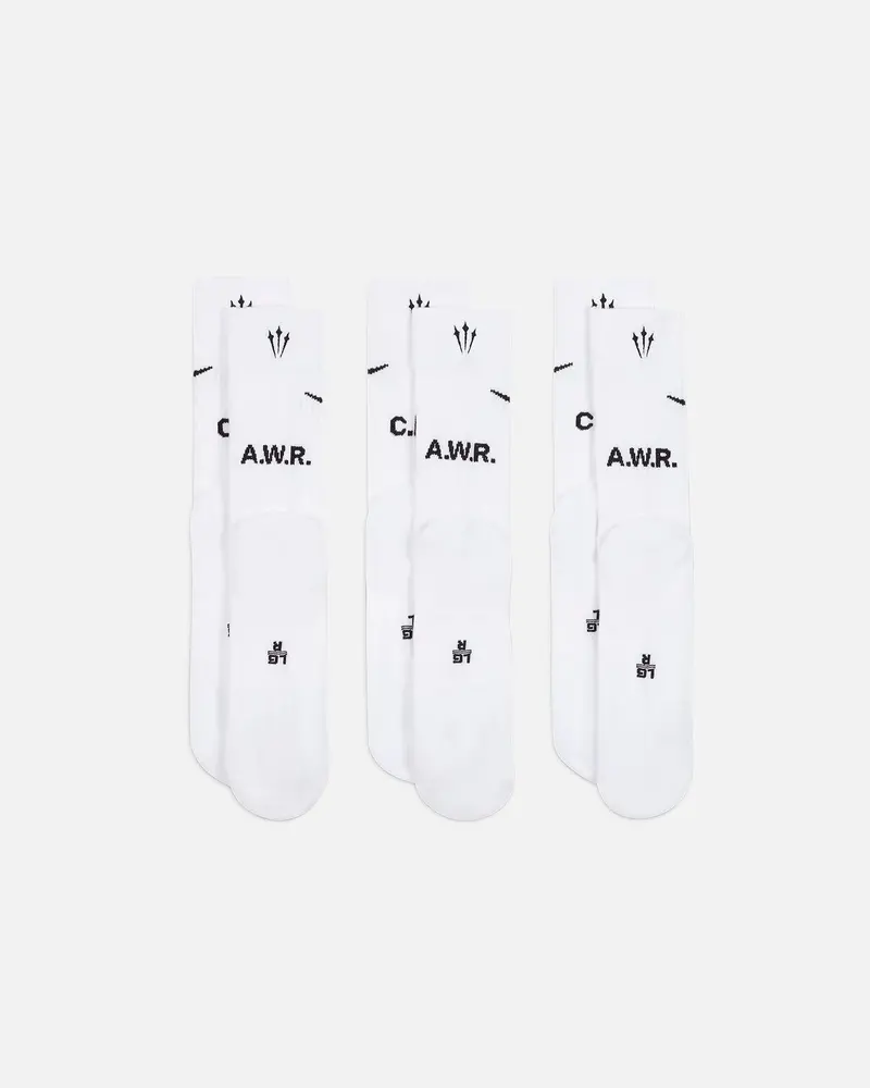 Nike Nocta Crew Socks 3 Pack White/Black 1