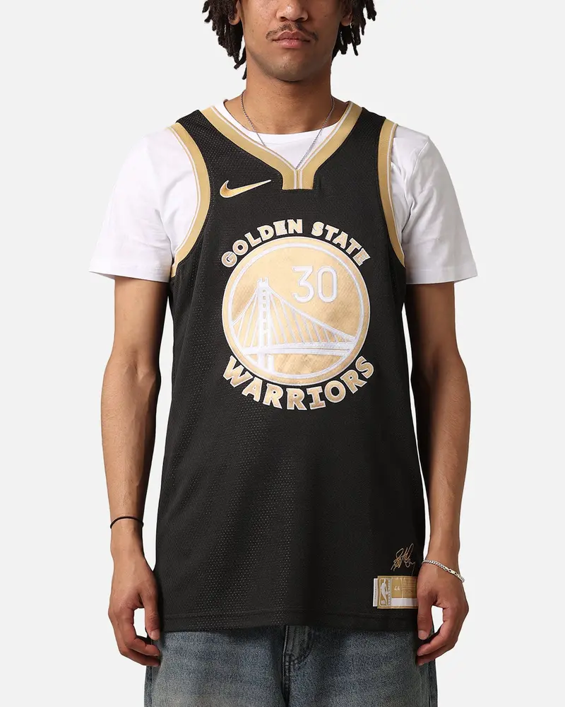 Nike Stephen Curry Golden State Warriors Dri-Fit 2024 Select Series Jersey Black/Gold 1