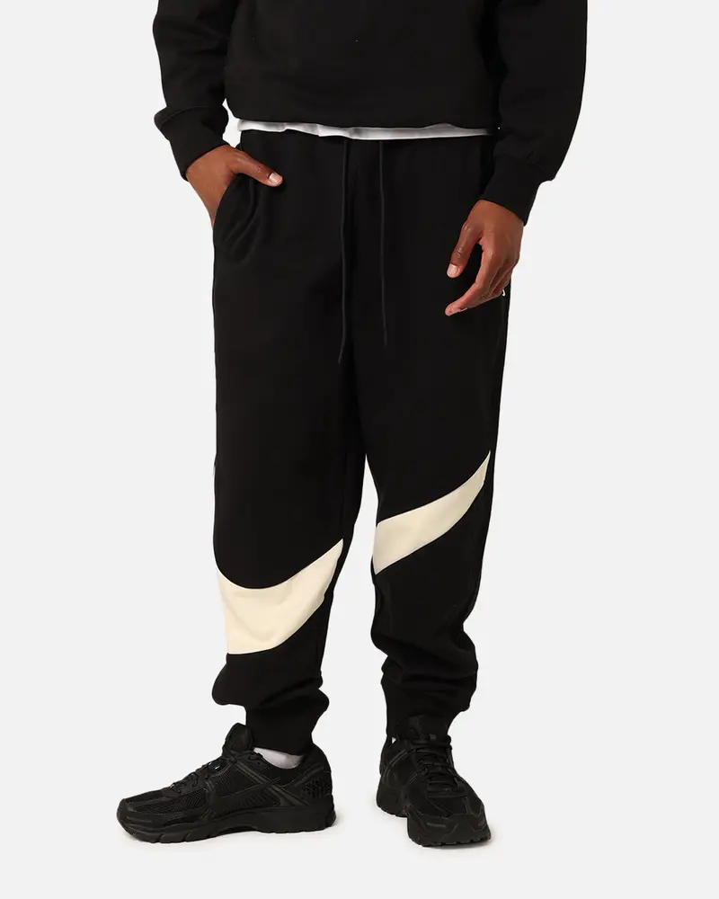 Nike Swoosh Fleece Track Pants Black/Coconut Milk 1