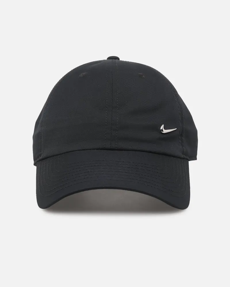 Nike Unstructured Dri-Fit Club Metal Swoosh Strapback Cap Black/Silver 1