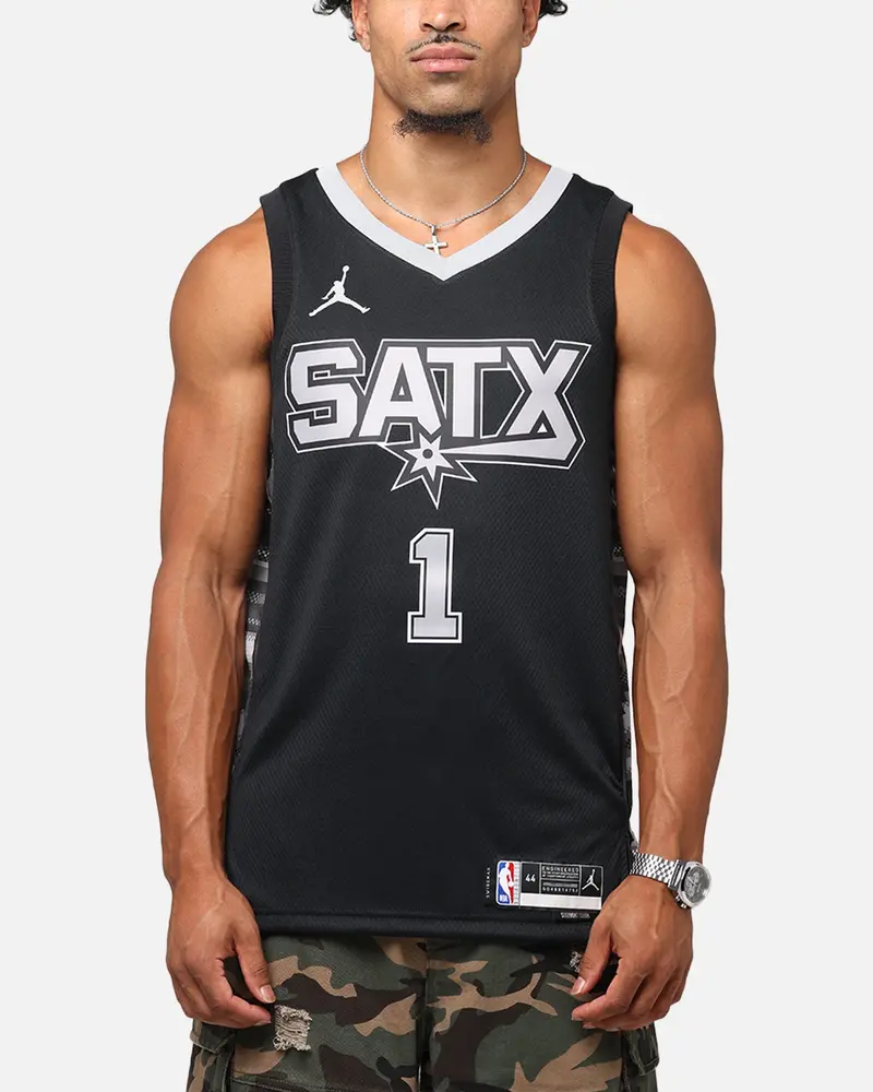 Nike Victor Wembanyama San Antonio Spurs #1 Statement Edition 2022/23 Nike Dri-Fit Nba Swingman Jersey Black 1