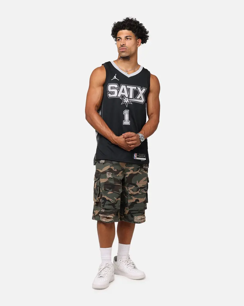 Nike Victor Wembanyama San Antonio Spurs #1 Statement Edition 2022/23 Nike Dri-Fit Nba Swingman Jersey Black 3