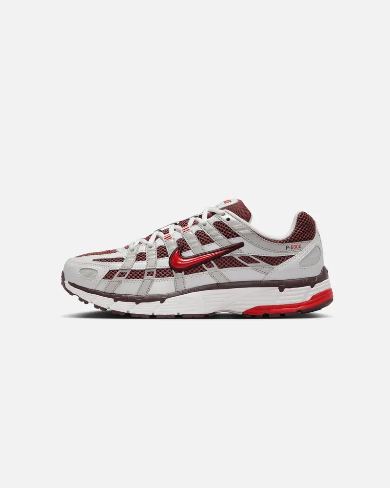 Nike Women's P-6000 Metallic Summit White/Fire Red 1