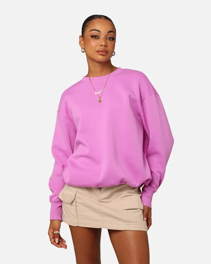 Nike Women's Phoenix Fleece Oversized Crewneck Rush Fuchsia/Sail 1