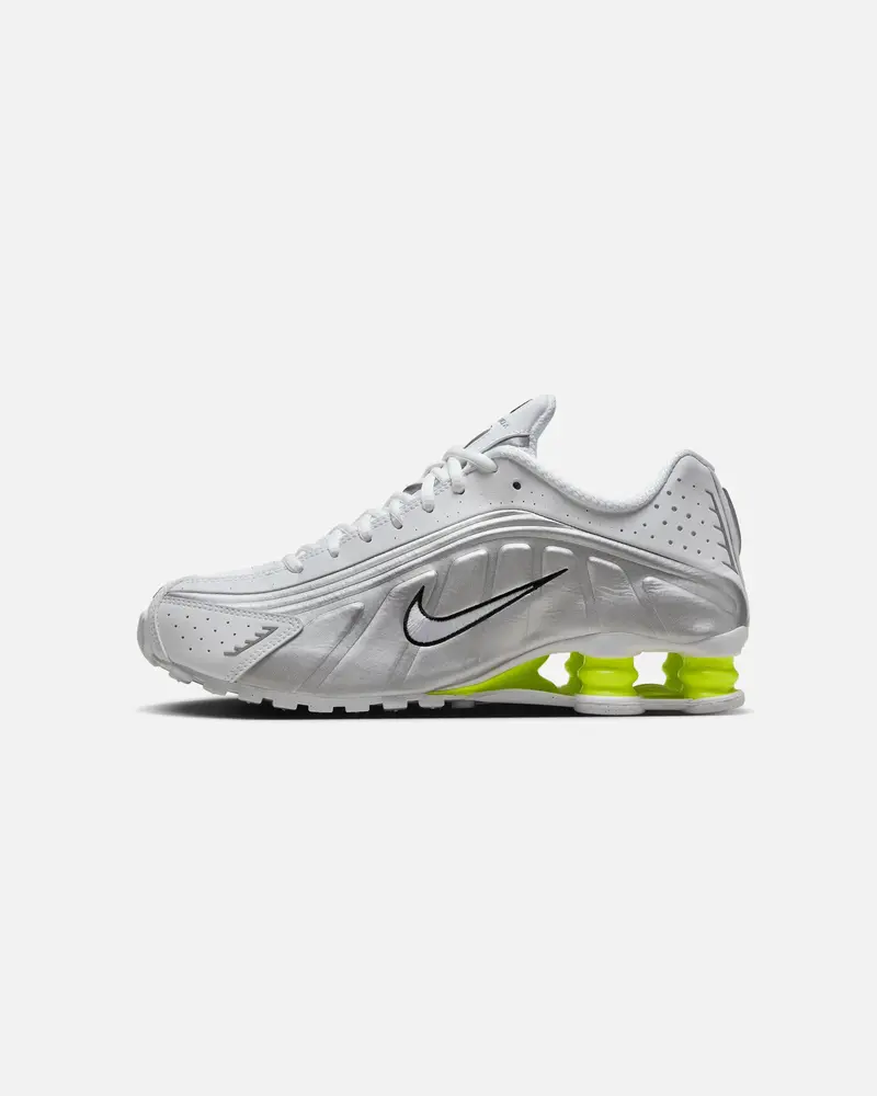 Nike Women's Shox R4 White/White-Metallic Silver 1