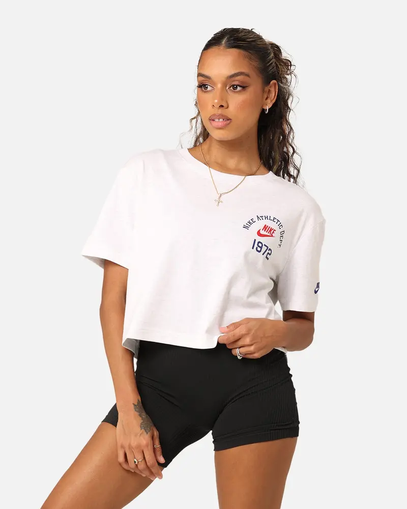 Nike Women's Sportswear Cropped T-Shirt Birch Heather 1