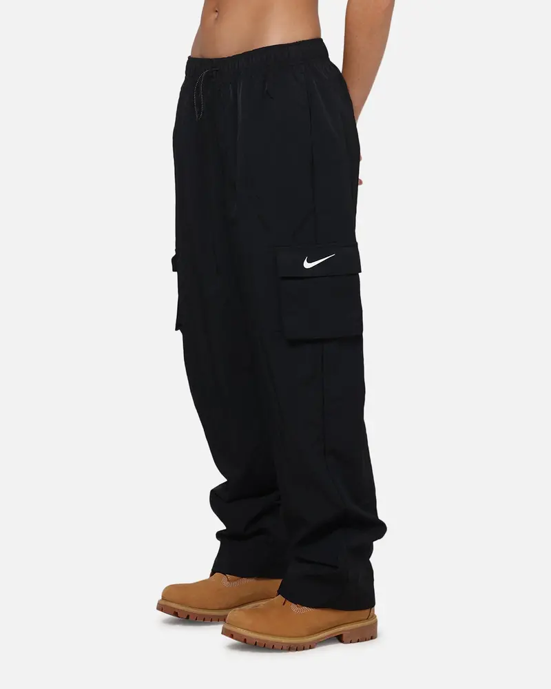 Nike Women's Sportswear Essential High-Rise Woven Cargo Pants Black/White 1