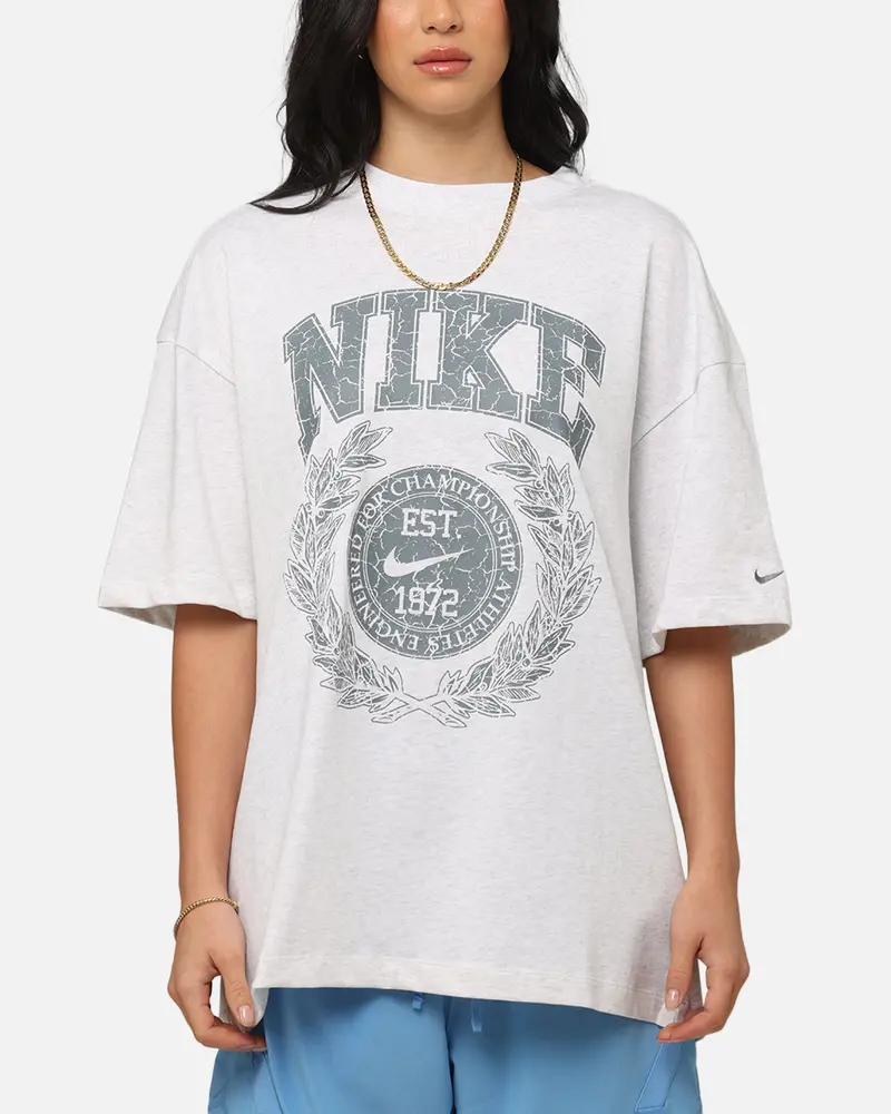 Nike Women's Sportswear Essential Oversized T-Shirt Birch Heather/Cool Grey 1