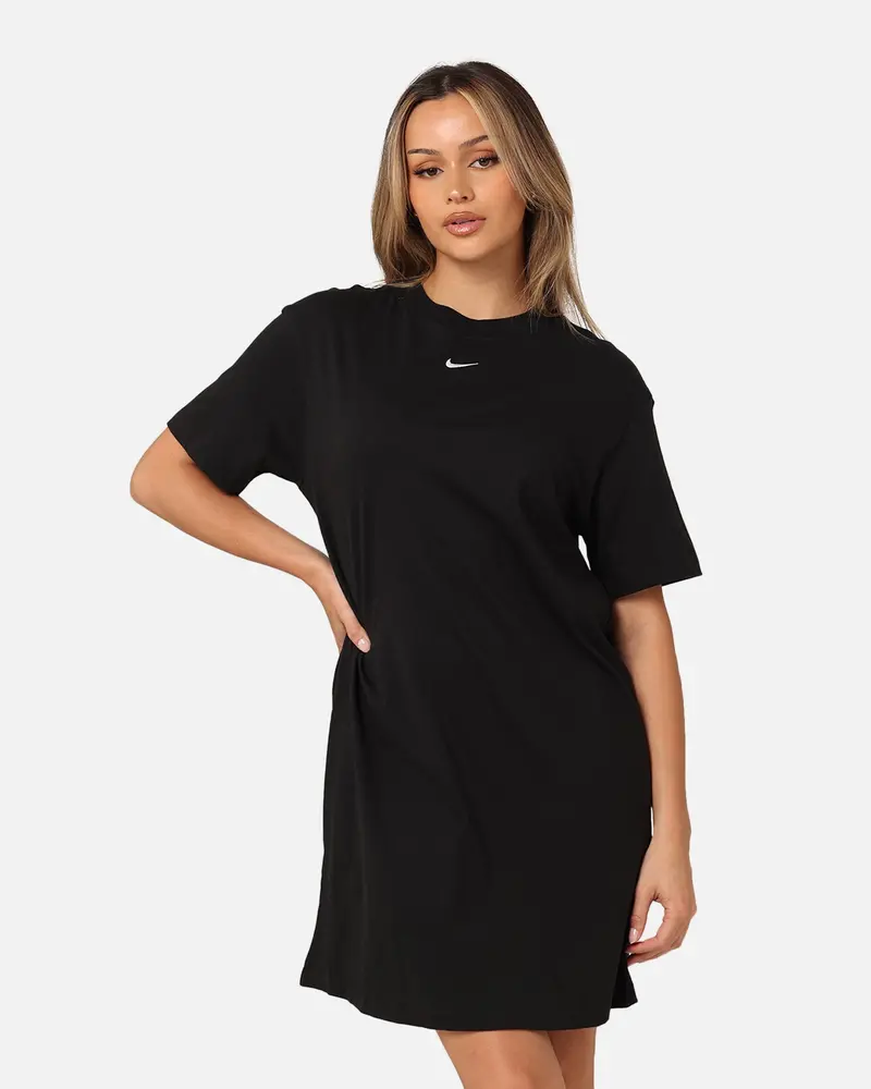 Nike Women's Sportswear Essential Oversized T-Shirt Dress Black/White 1