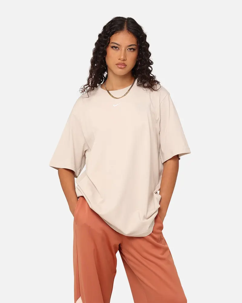 Nike Women's Sportswear Essentials T-Shirt Light Orewood Brown/White 1