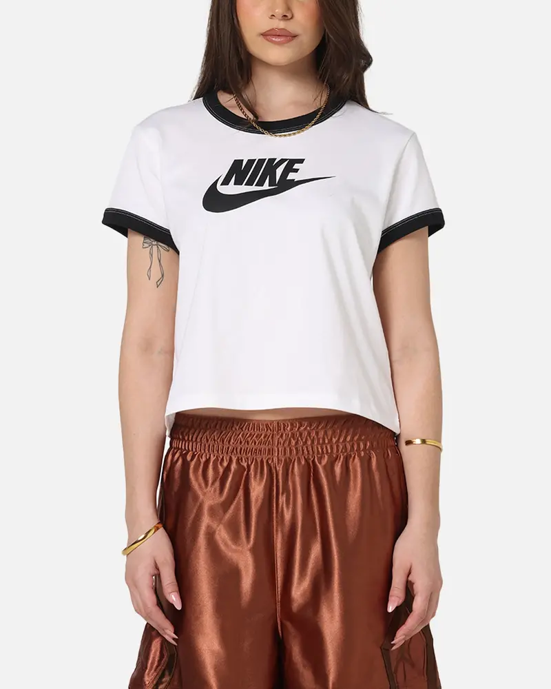 Nike Women's Sportswear Graphic Ringer T-Shirt White/Black 1
