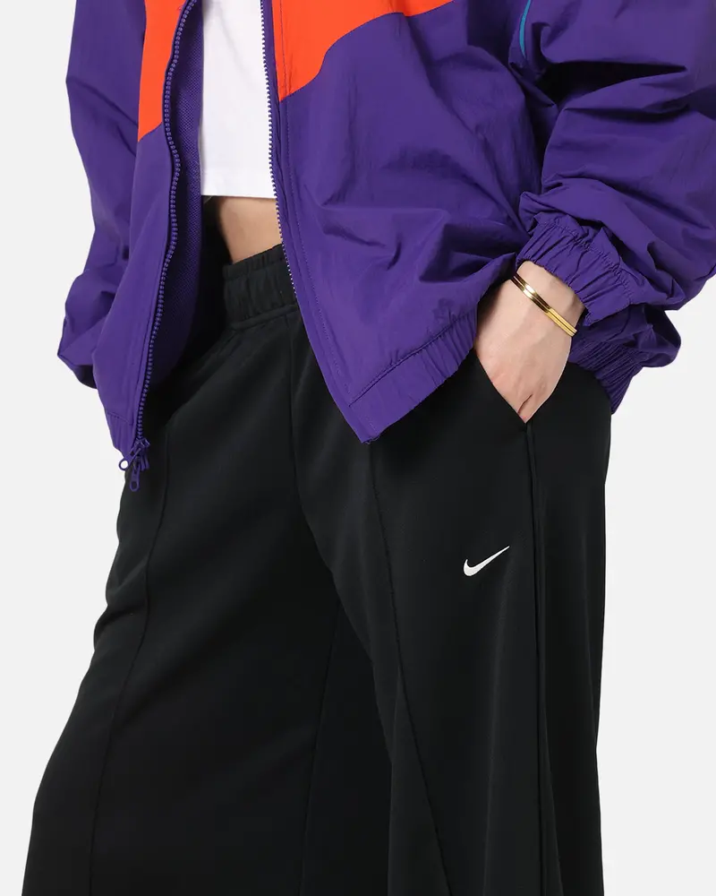 Nike Women's Sportswear Mid-Rise Wide-Leg Track Pants Black/Black/Sail 3