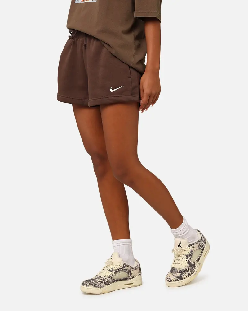 Nike Women's Sportswear Phoenix Fleece High Rise Shorts Baroque Brown/Sail 1