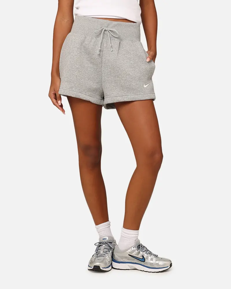 Nike Women's Sportswear Phoenix Fleece High Rise Shorts Dark Grey Heather 1