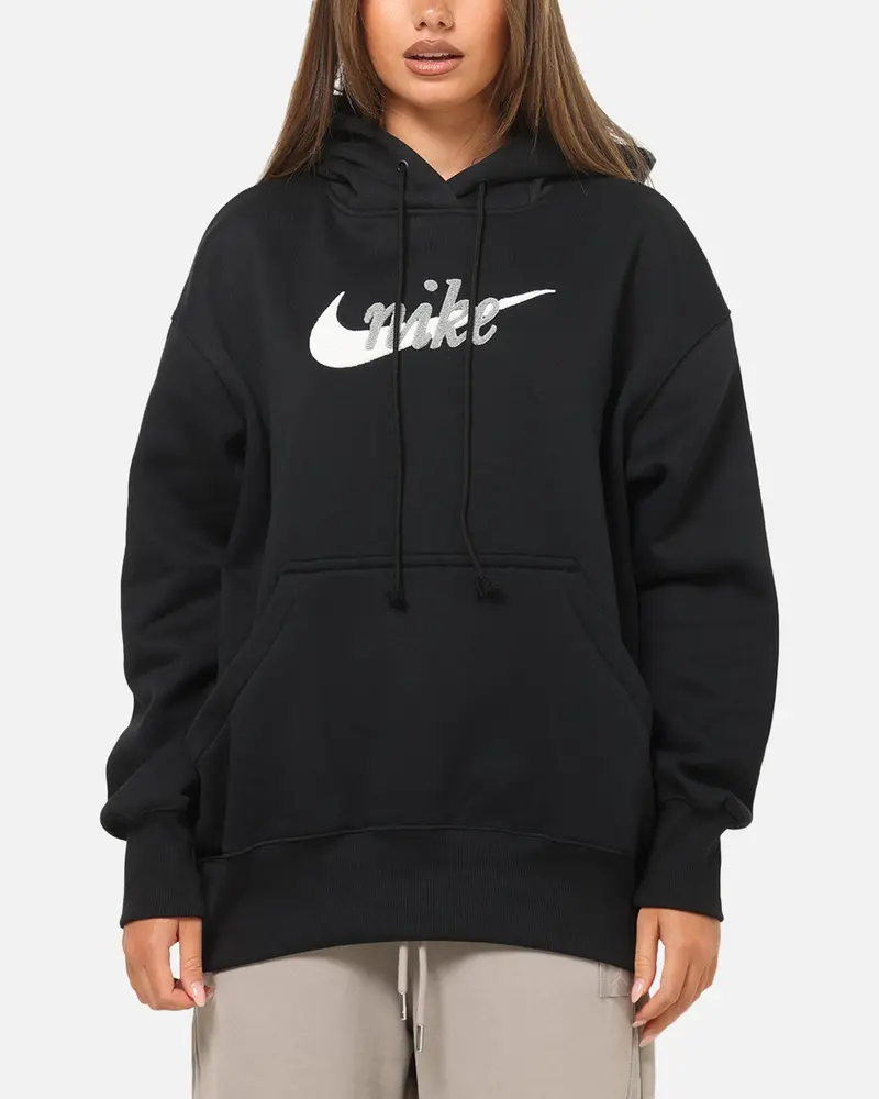 Nike Women's Sportswear Phoenix Fleece Oversized Logo Hoodie Black/Summit White 1
