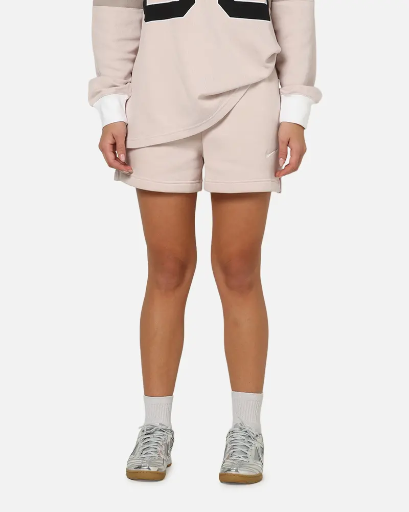 Nike Women's Sportswear Phoenix Fleece Shorts Pink/White 1