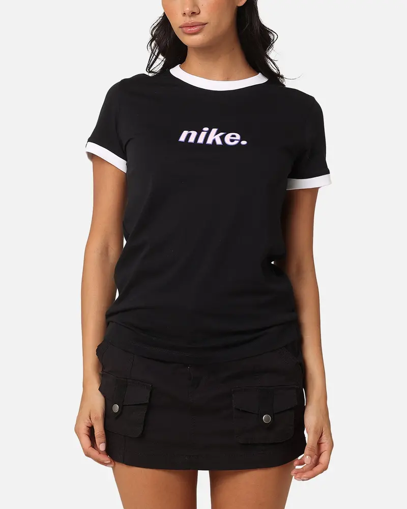 Nike Women's Sportswear Ringer T-Shirt Black/White 1