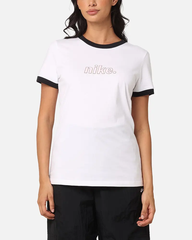 Nike Women's Sportswear Ringer T-Shirt White/Black 1