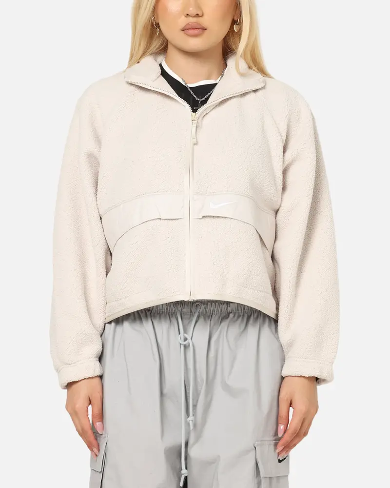 Nike Women's Sportswear Sherpa Jacket Lt Orewood Brown 1