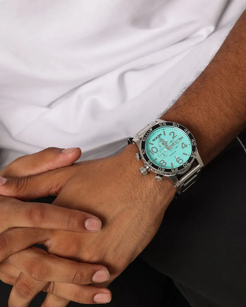 Nixon 51-30 Chrono Watch Silver/Turquoise 1