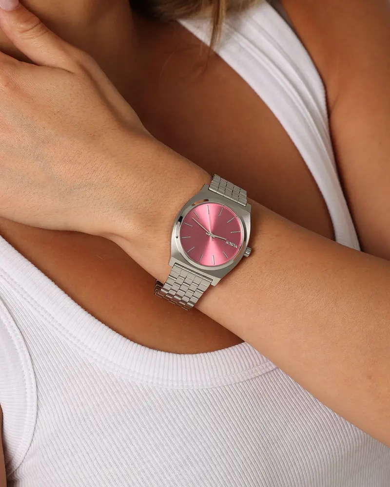 Nixon Women's Time Teller Silver/Pink 1