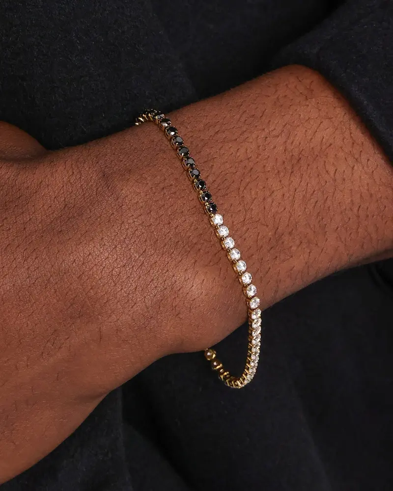 Nxs 3Mm Tennis Gradient Bracelet Black/White 1