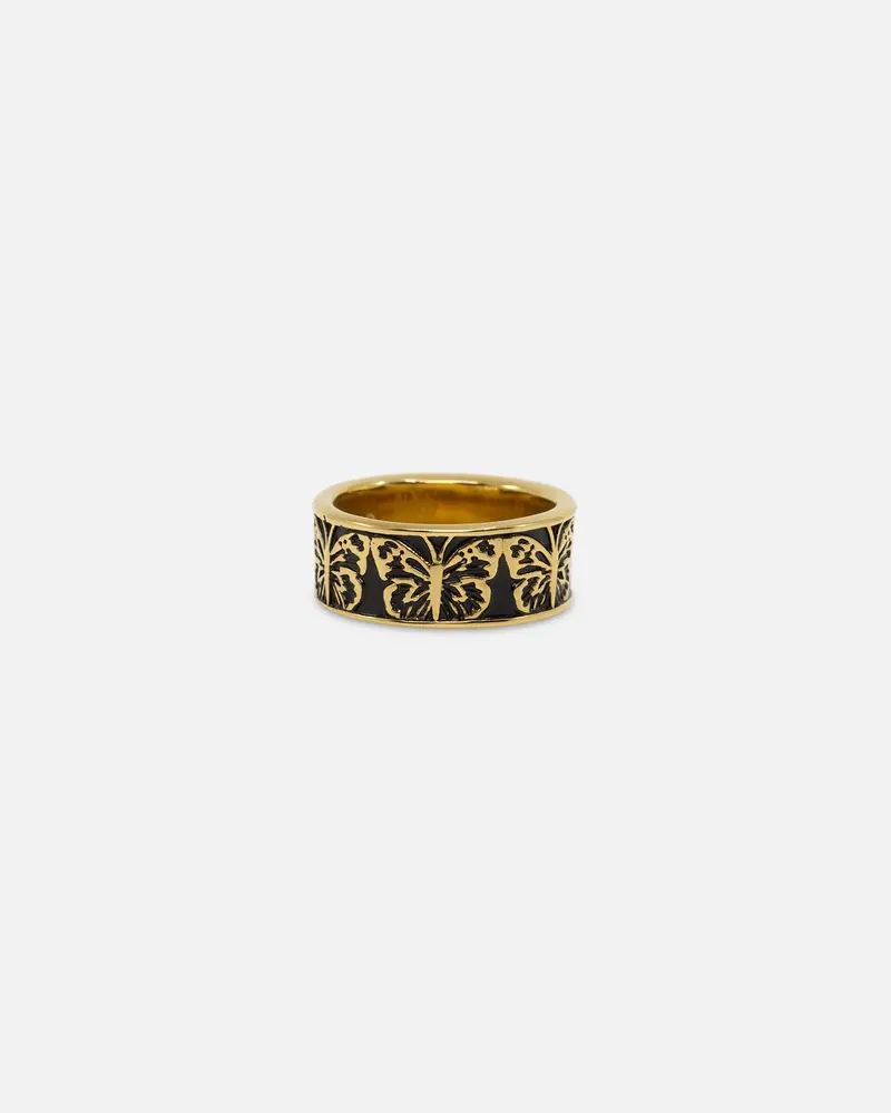 Nxs Butterfly Band Ring Gold/Black 1