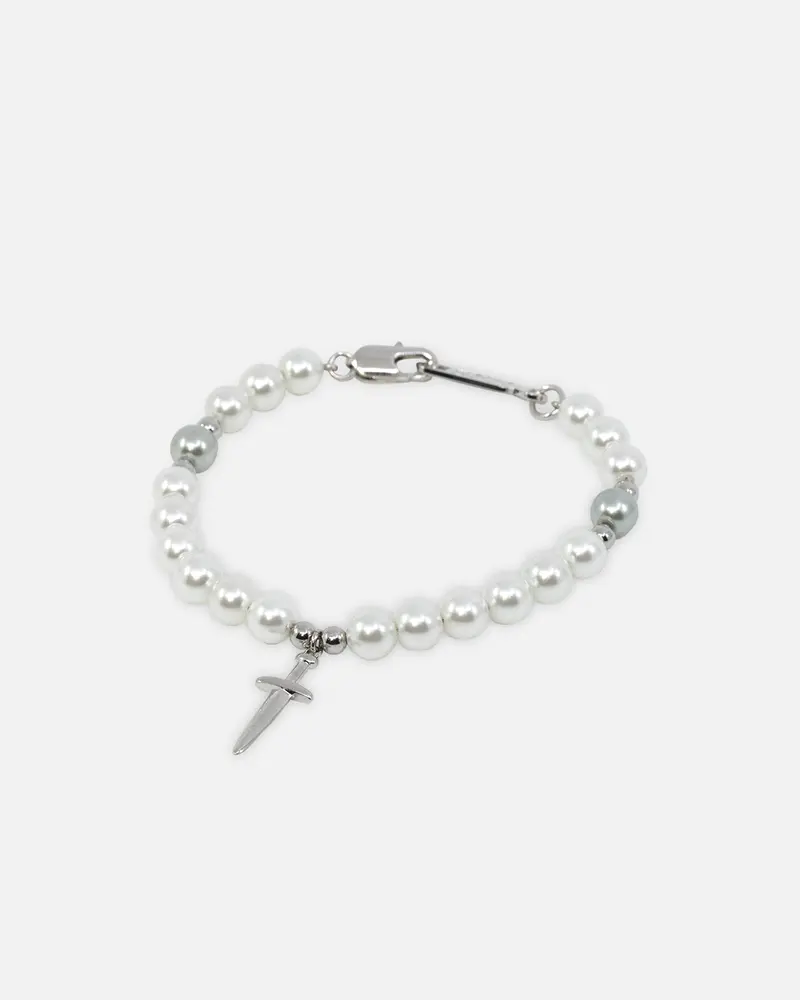 Nxs Dagger Pearl Bracelet White Gold/Blue 1