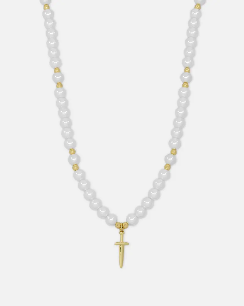 Nxs Dagger Pearl Necklace Pearl/Gold 1