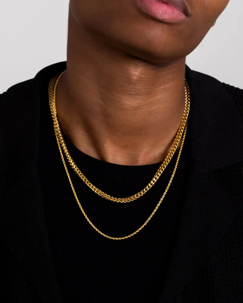 Nxs Franco Rope Chain Set Gold 1