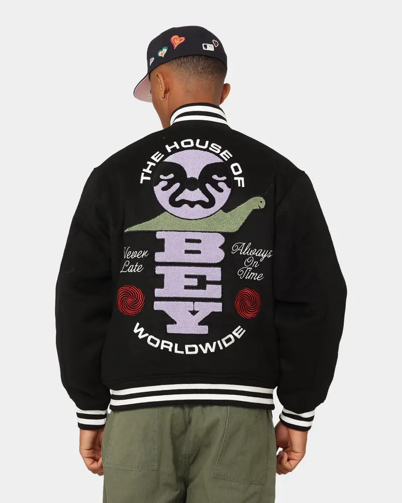 Obey Time Varsity Jacket Black 1