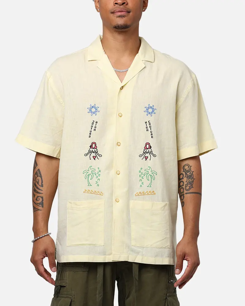 Pas De Mer Postcard Shirt Light Yellow 1