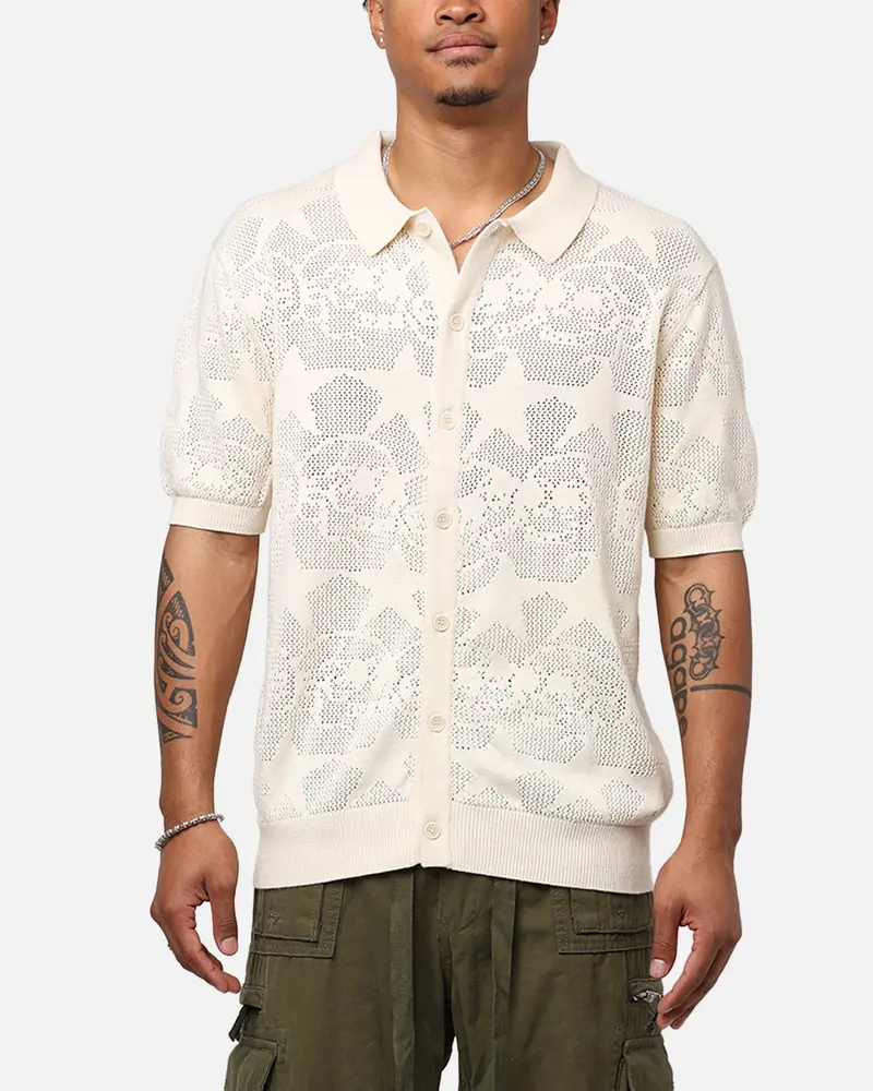 Pas De Mer Skulls Polo Sweater Shirt Sand 1