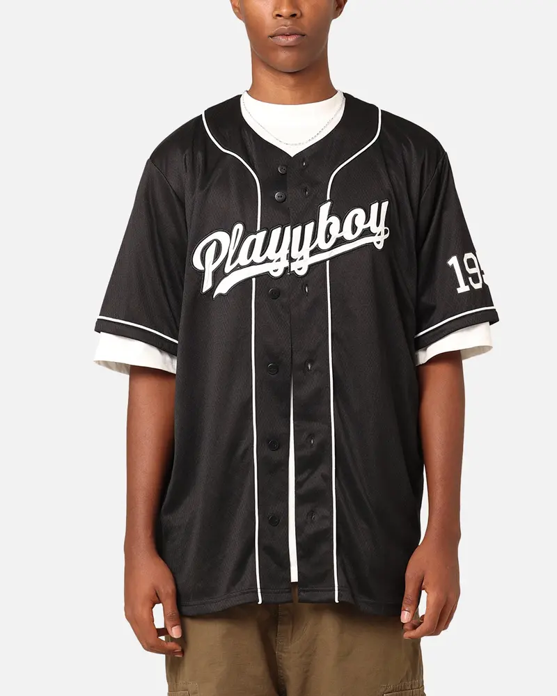 Playboy Bunny Baseball Jersey Black 1