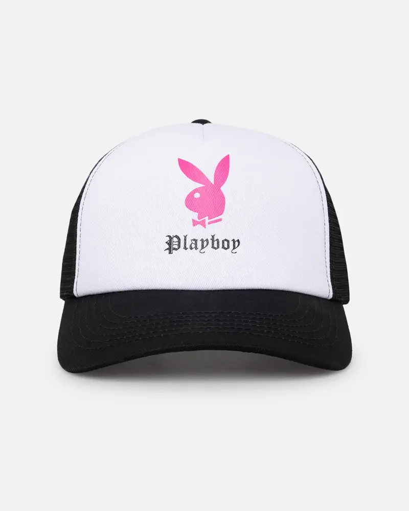 Playboy Bunny Gothic Trucker Cap White/Black 1