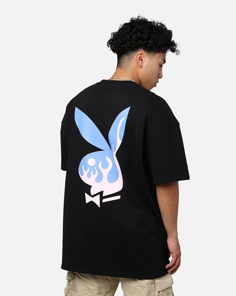 Playboy By Culture Kings Lit Bunny T-Shirt Black 1