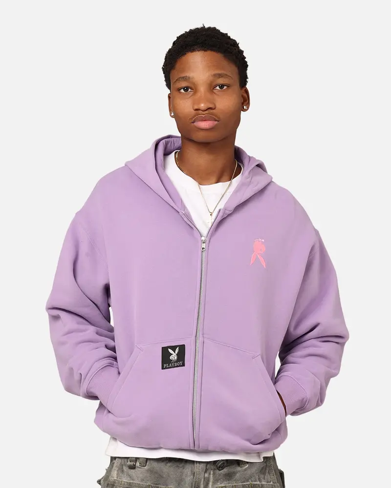 Playboy By Culture Kings Roughboy Full Zip Hoodie Purple 1