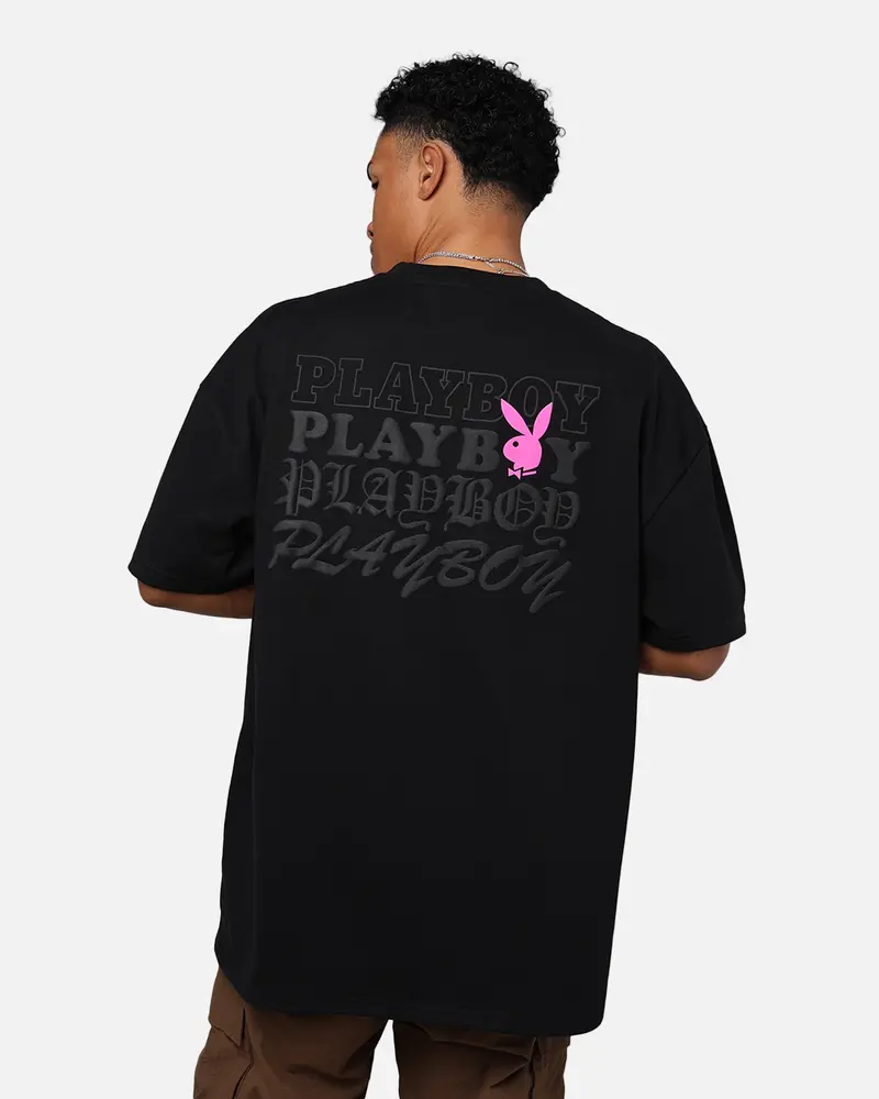 Playboy By Culture Kings Stacked T-Shirt Black 1