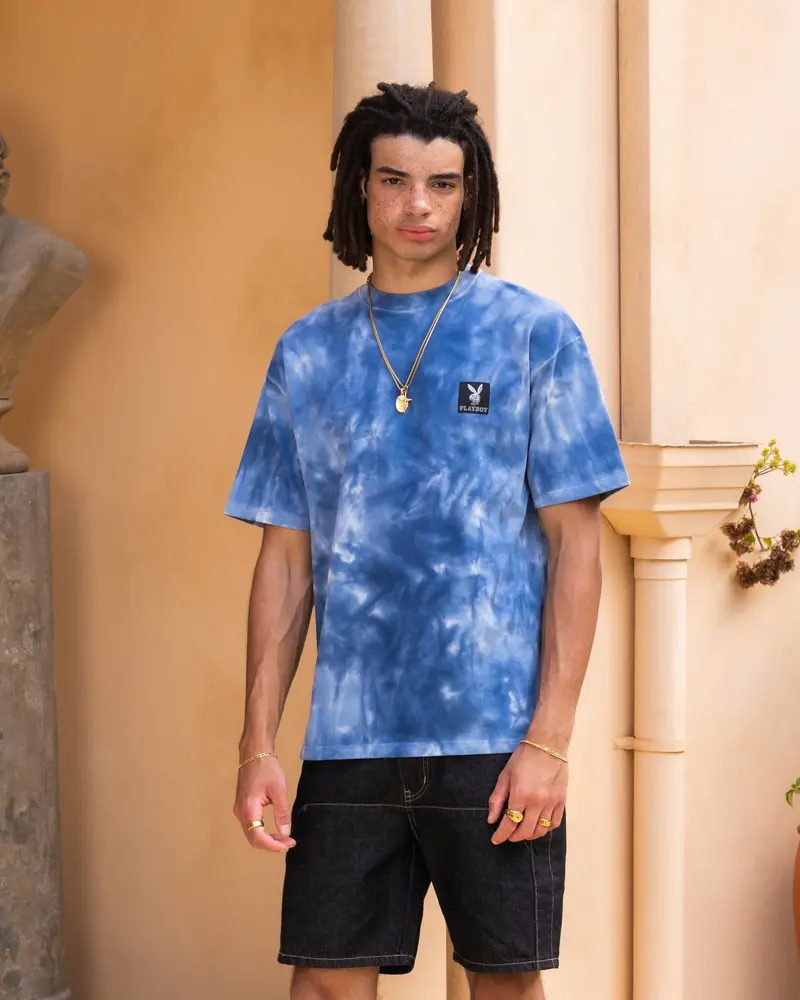 Playboy By Culture Kings Vacay T-Shirt Light Blue Tye 1