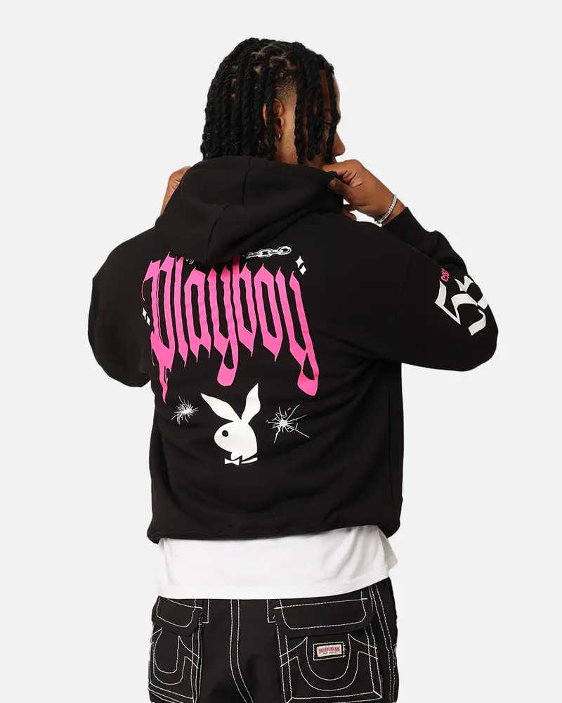 Playboy Card Hoodie Black 1