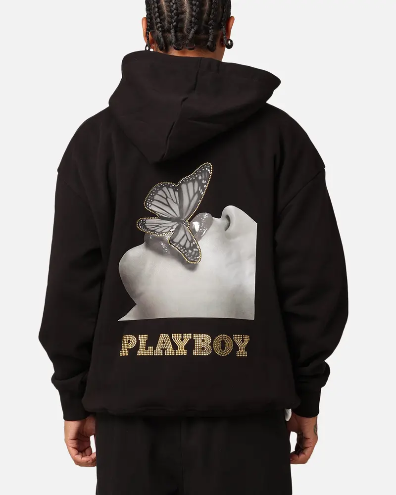 Playboy Diamanté Hoodie Black 1