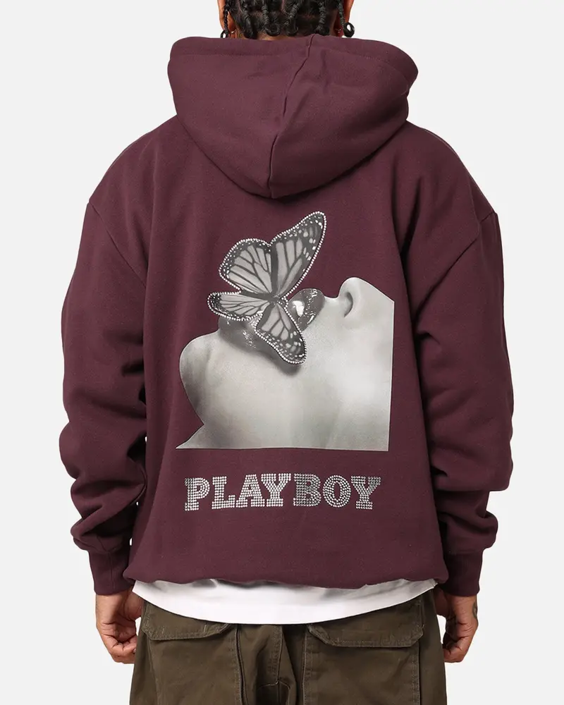 Playboy Diamanté Hoodie Plum 1