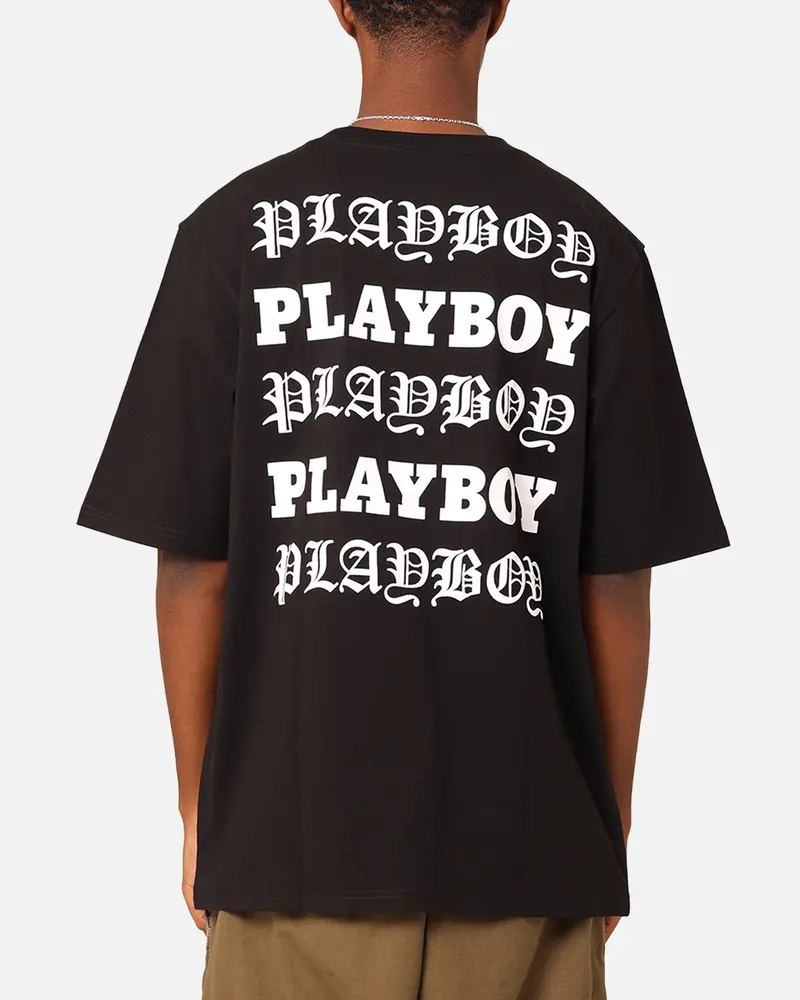 Playboy Gothic Stack T-Shirt Black 1