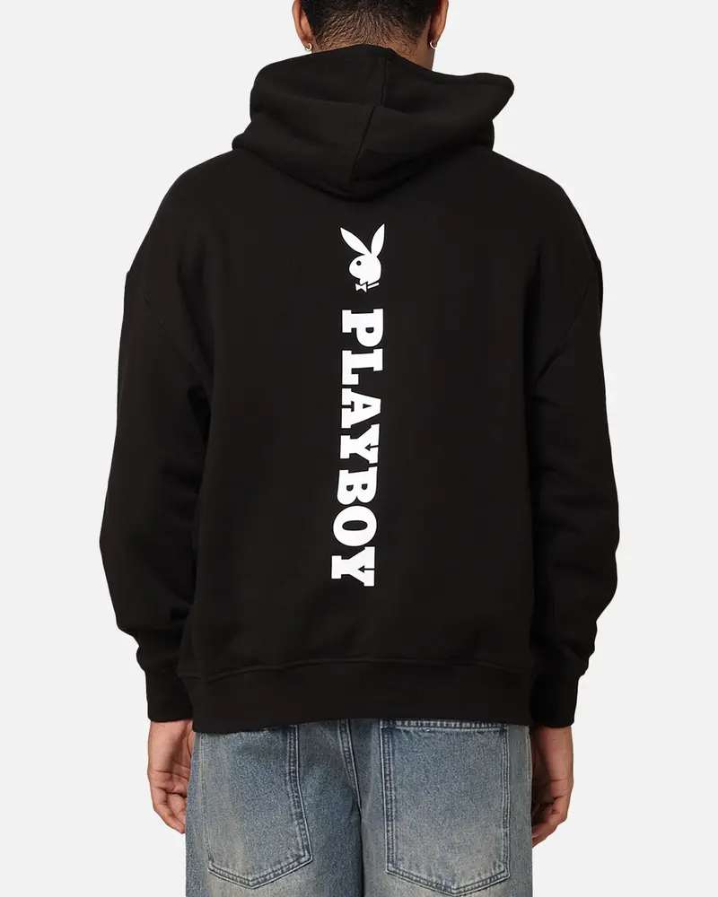 Playboy Logo Lockup Hoodie Black 1