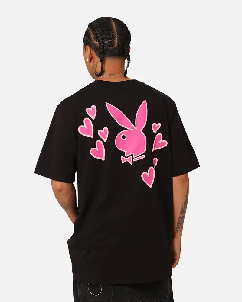 Playboy Pb Heart T-Shirt Black 1